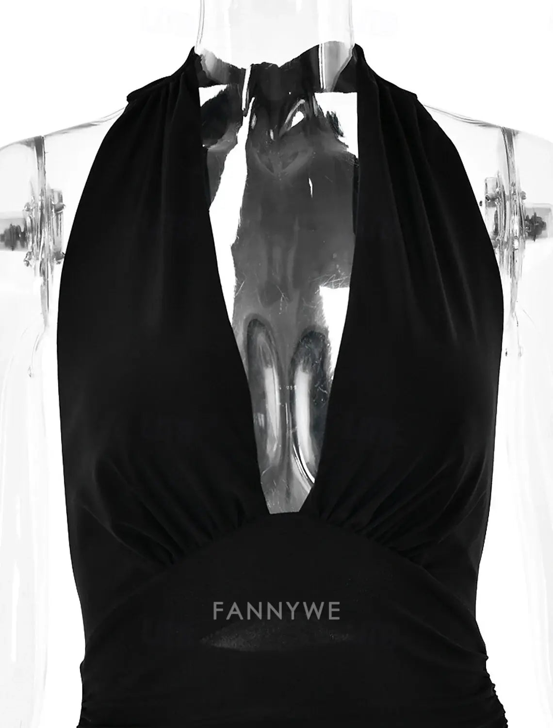 FannyWe Simple Mermaid / Trumpet Party Dresses Yellow Satin Dress Wedding Wedding Guest Floor Length Sleeveless Halter Neck With Ruched Details