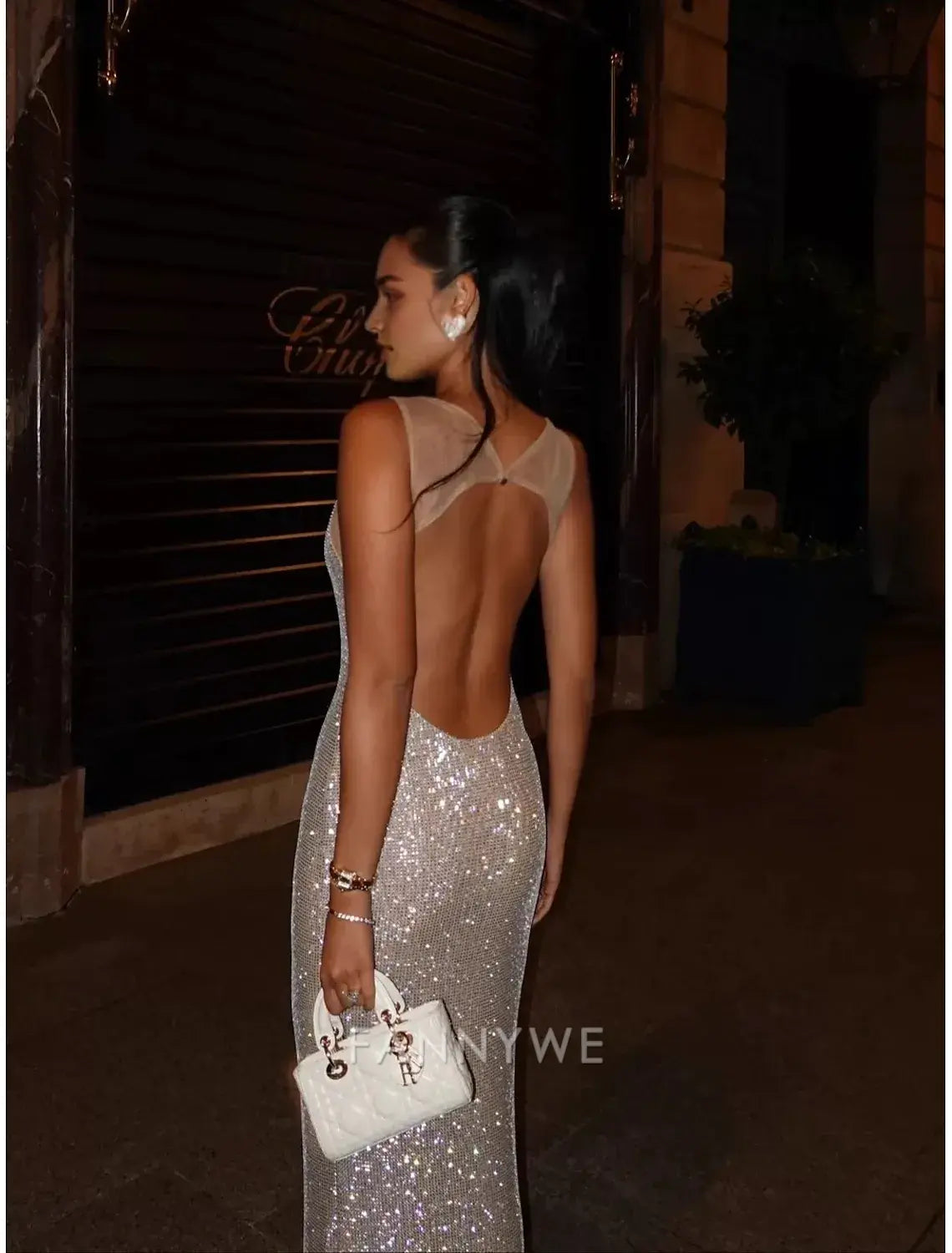 FannyWe Simple Mermaid / Trumpet Prom Dresses Vintage Dress Formal Prom Floor Length Sleeveless Square Neck Sequined with Glitter Sequin