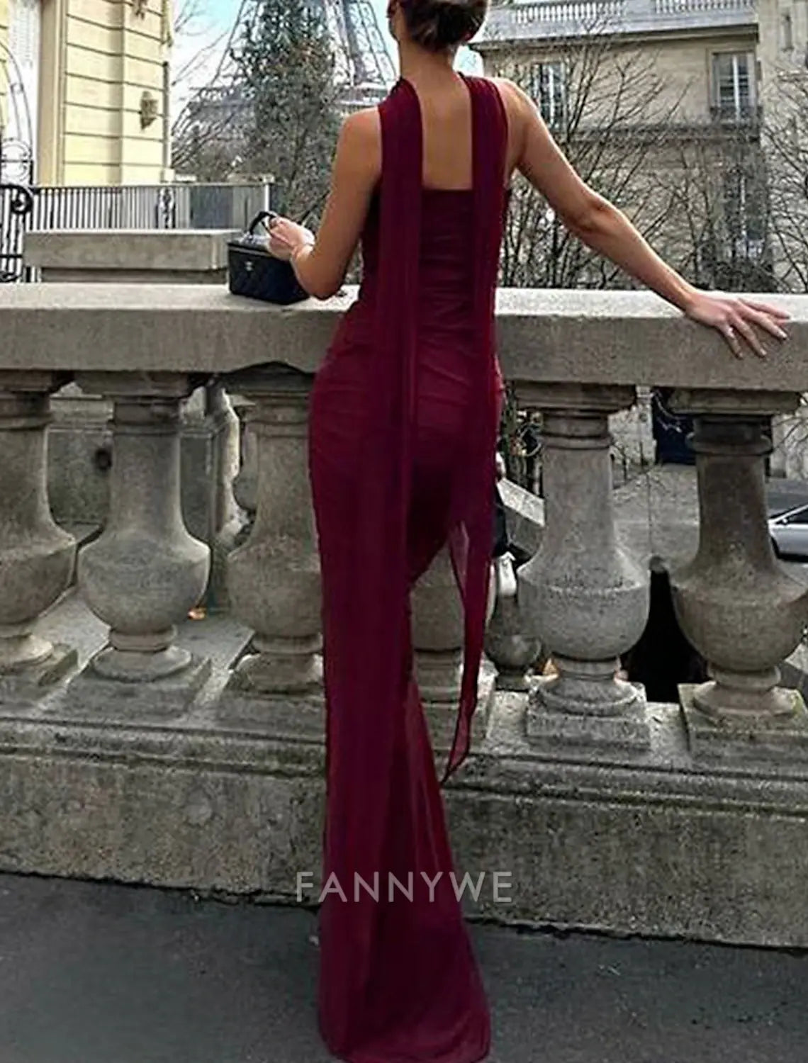 FannyWe Simple Mermaid / Trumpet Quinceanera Dresses Elegant Dress Wedding Wedding Guest Floor Length Sleeveless Strapless Polyester Backless with Ruched