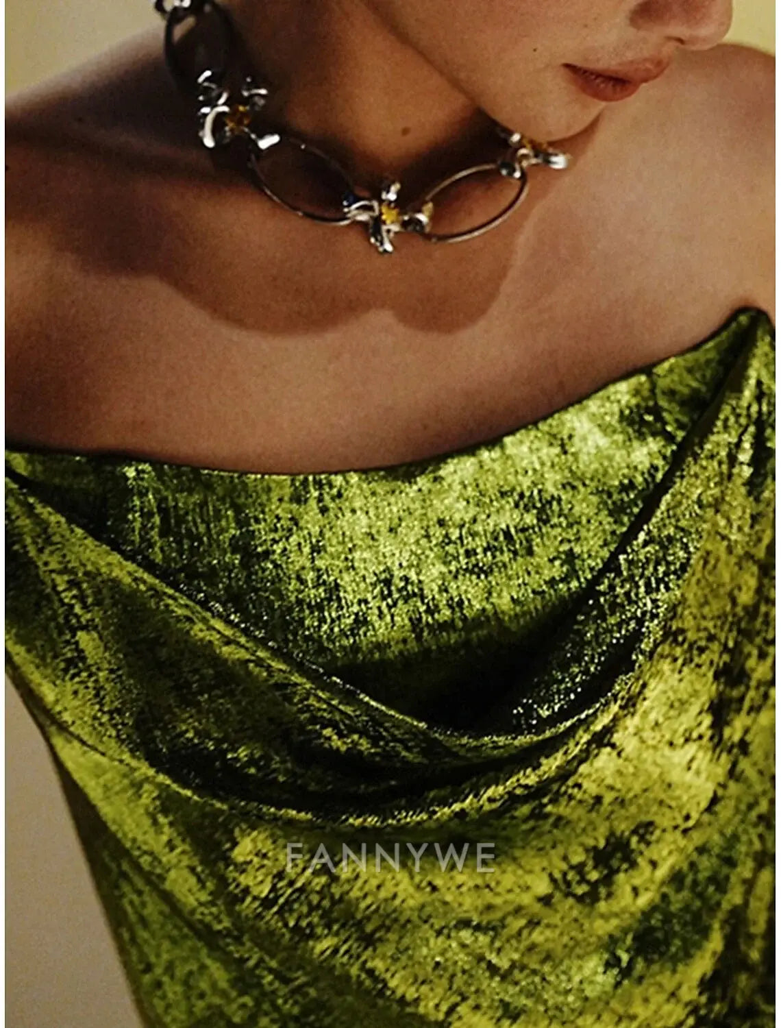 FannyWe Simple Sheath / Column Quinceanera Dresses Prom Dress Wedding Guest Floor Length Sleeveless Strapless Polyester Backless With Ruched Details and Slit