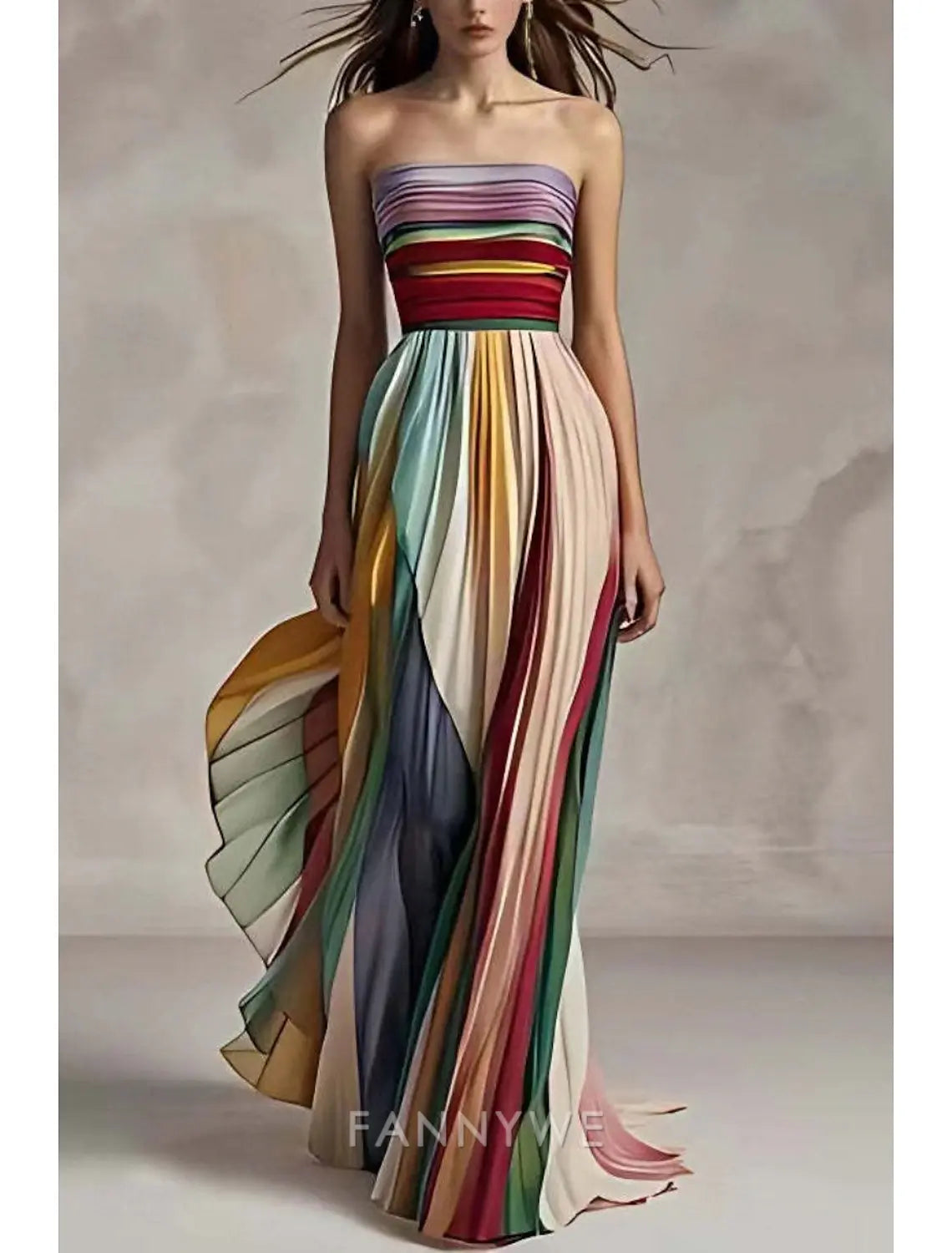 FannyWe Simple Women's Long Dress Maxi Dress Prom Dress Party Dress Elegant Fashion Party Special Occasion Regular Fit Multicolor Sleeveless Off Shoulder Apricot Summer