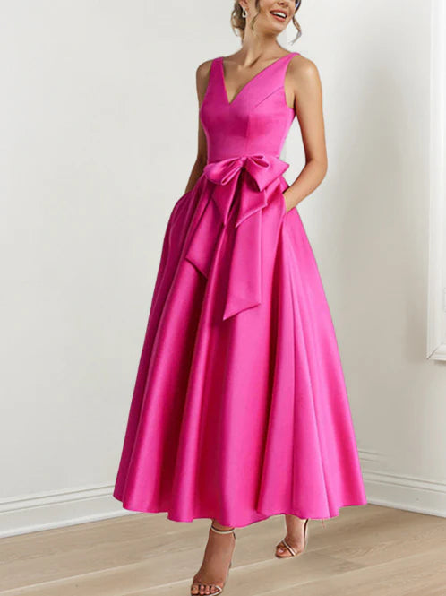 A-Line V-Neck Ankle-Length Mother Of The Bride Dresses
