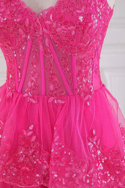 A-Line Off The Shoulder Long Tiered Prom Dress