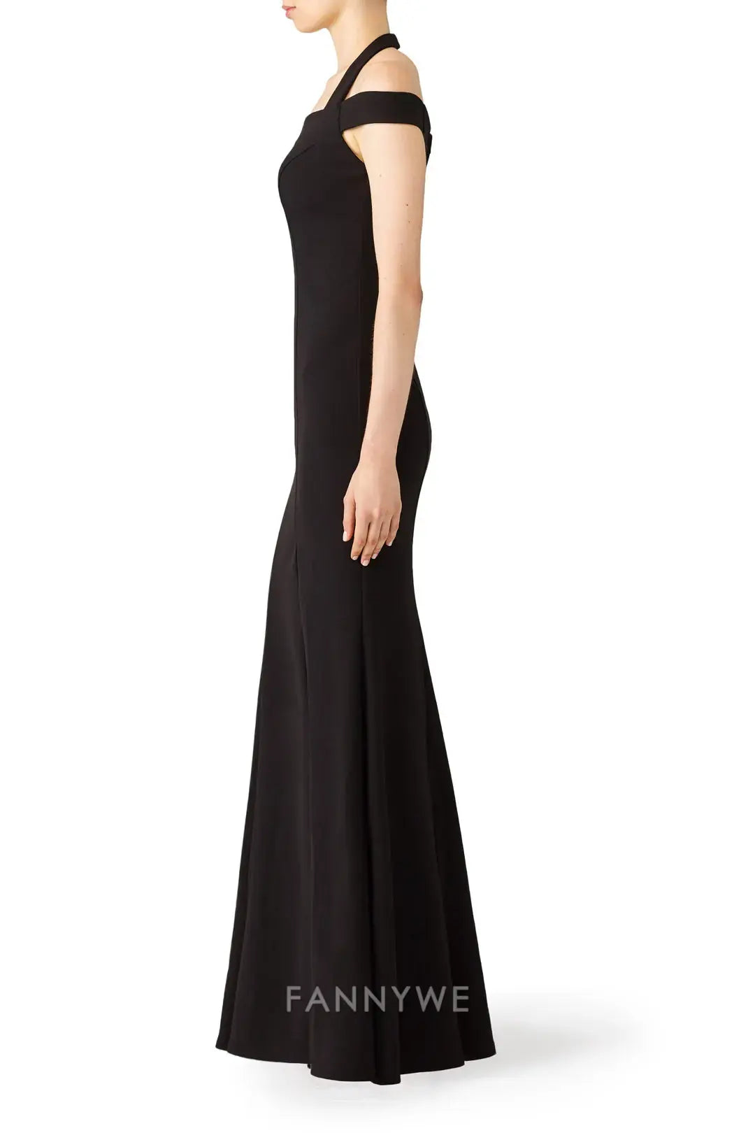 Gorgeous Halter Neck Off-Shoulder Slit Mermaid Floor-Length Maxi Dress Evening Dress