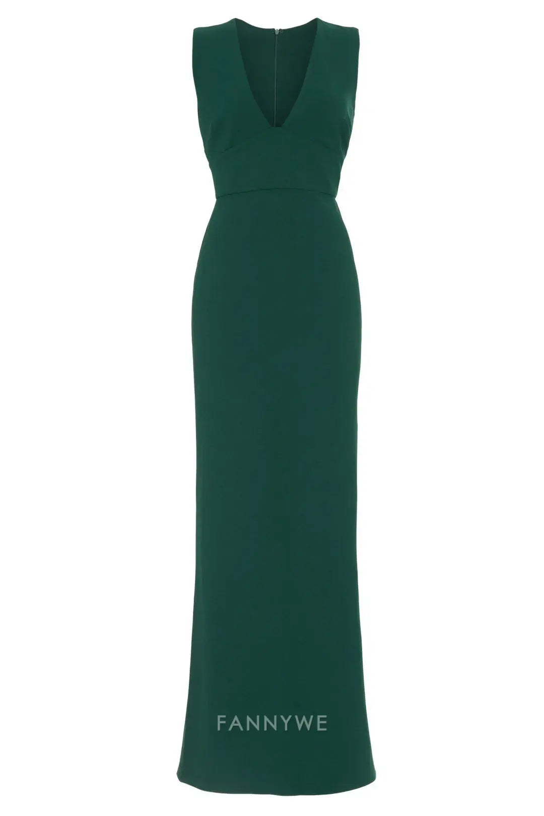 Gorgeous Sleeveless Deep V-Neck Slit Sheath Floor-Length Maxi Dress Evening Dress