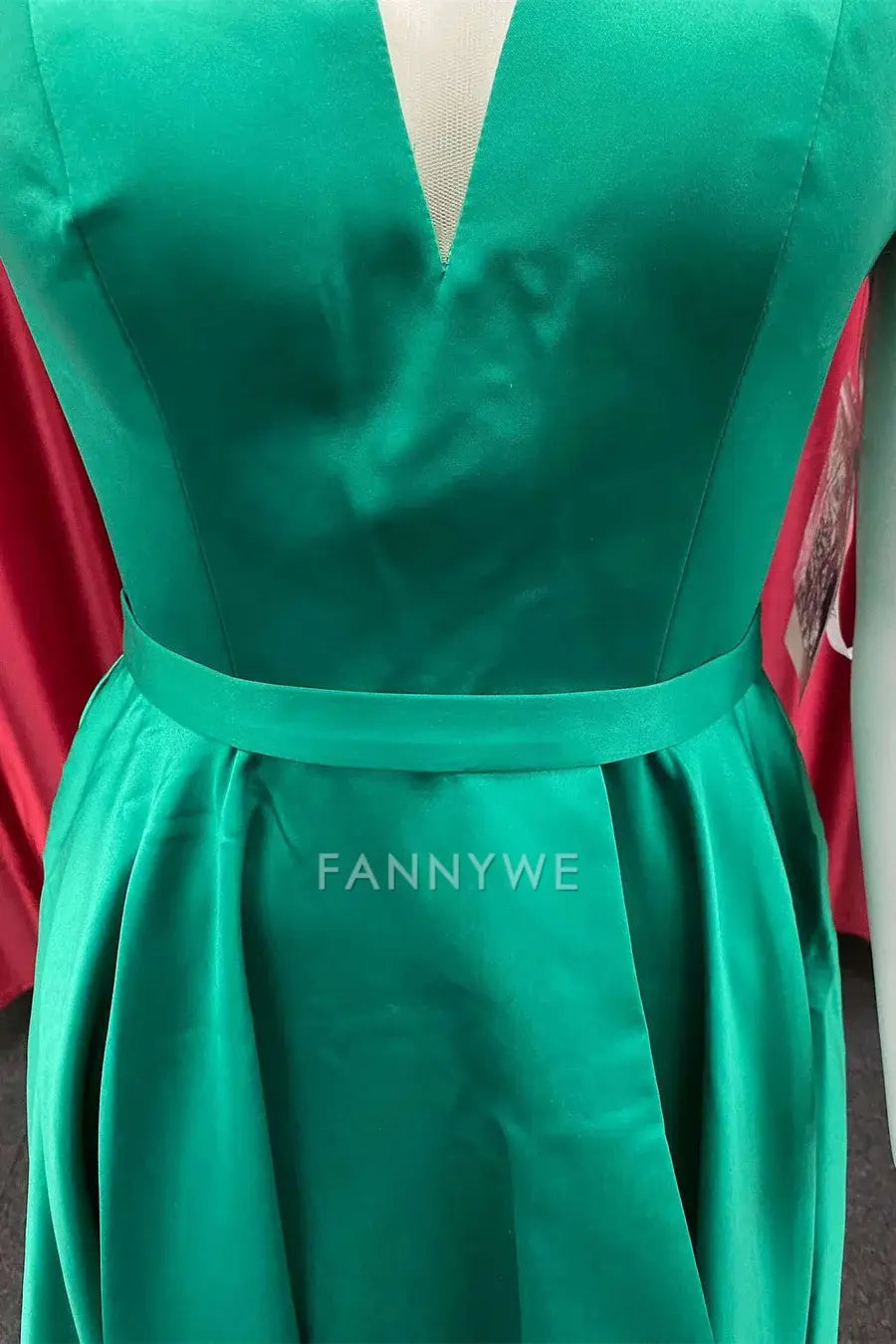 FannyWe Simple Green Cold-Shoulder A-Line Homecoming Dress formal wear dresses