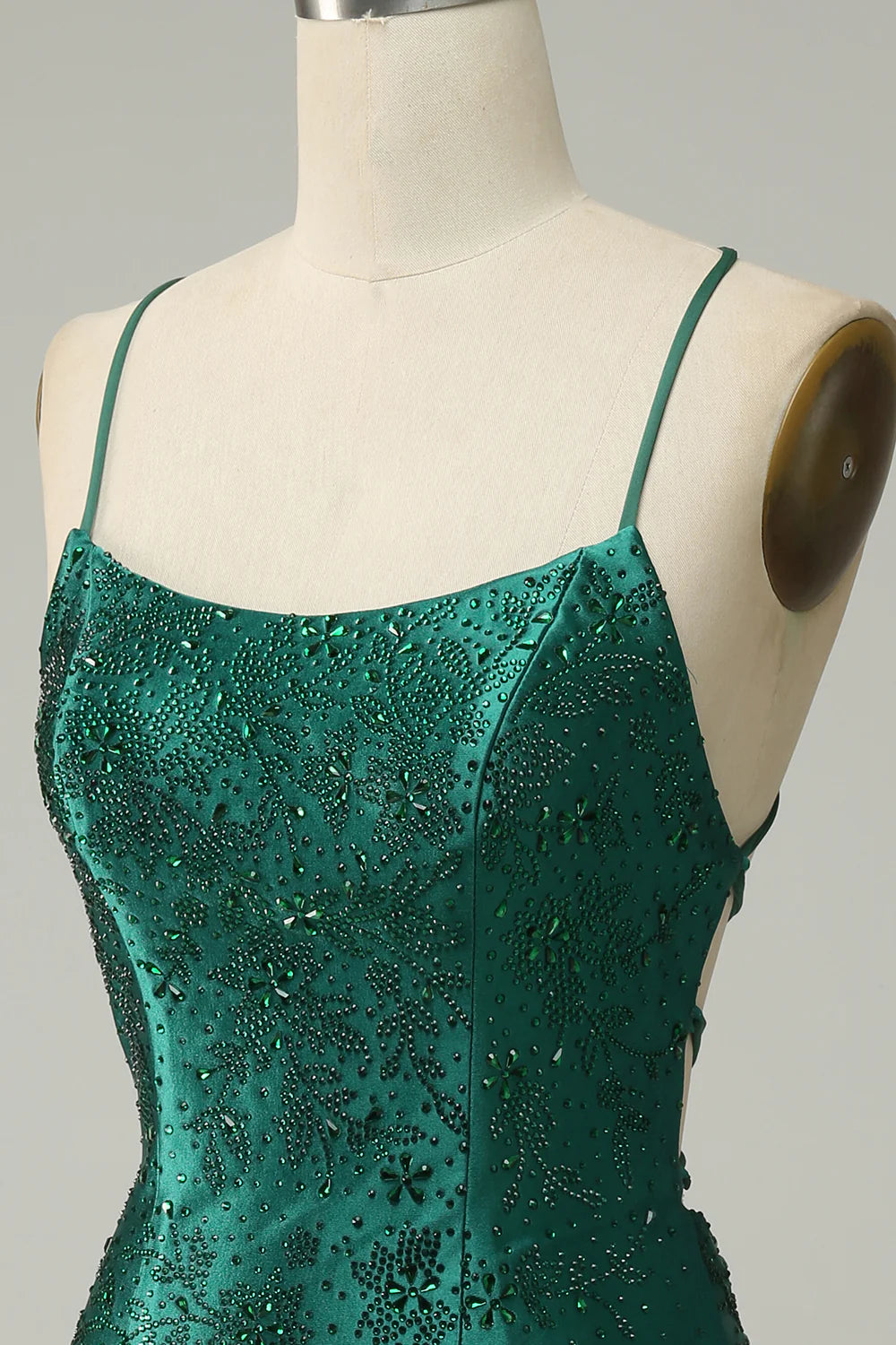 Beaded Bodycon Homecoming Dress With Criss Cross Back