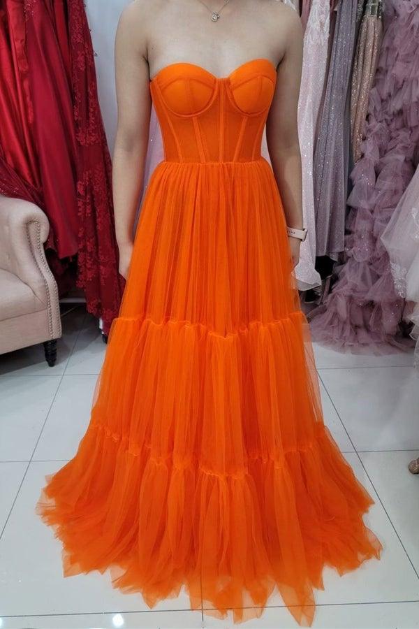 Sweetheart Strapless Tulle Corset Bodice Prom Dress