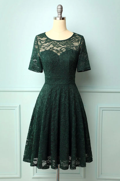 Burgundy Bridesmaid Plus Size Lace Dress