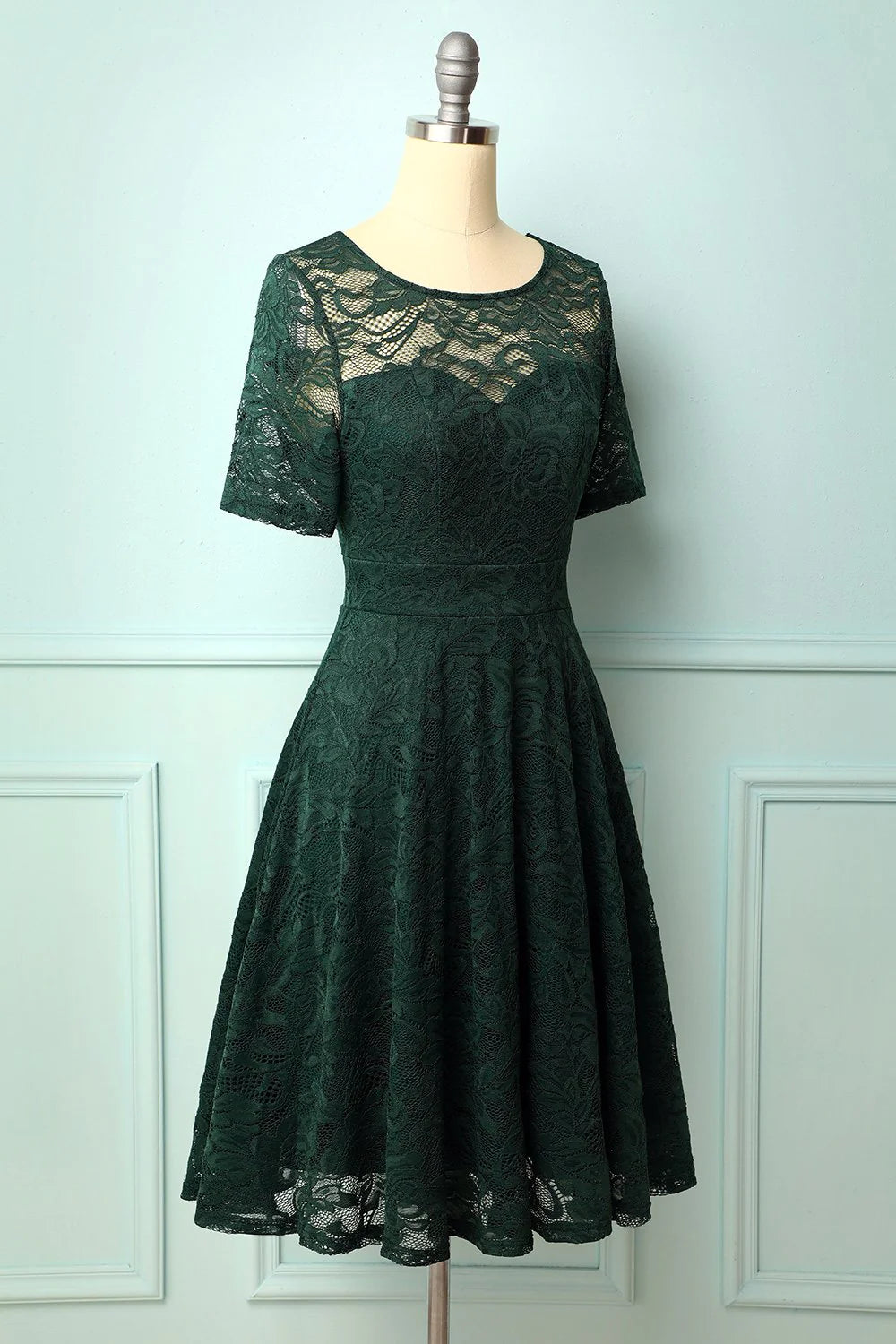Burgundy Bridesmaid Plus Size Lace Dress