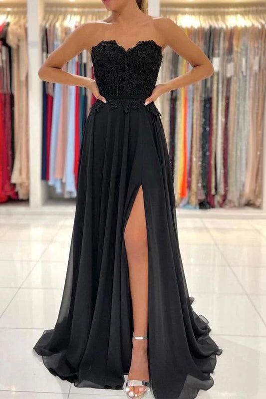 A-Linie Sweetheart Spitze Langes Ballkleid