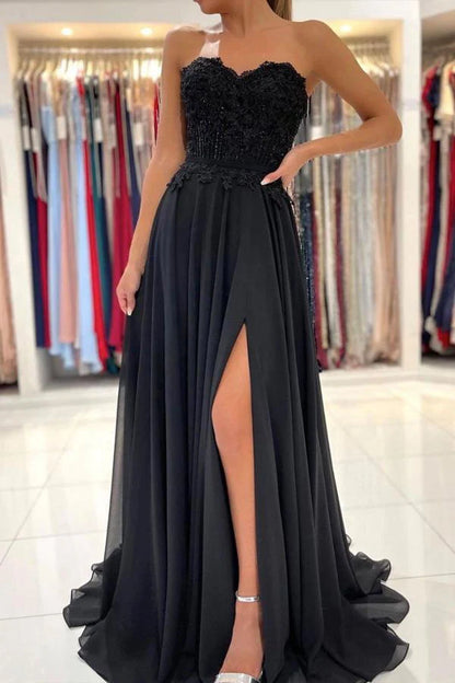 A-Linie Sweetheart Spitze Langes Ballkleid