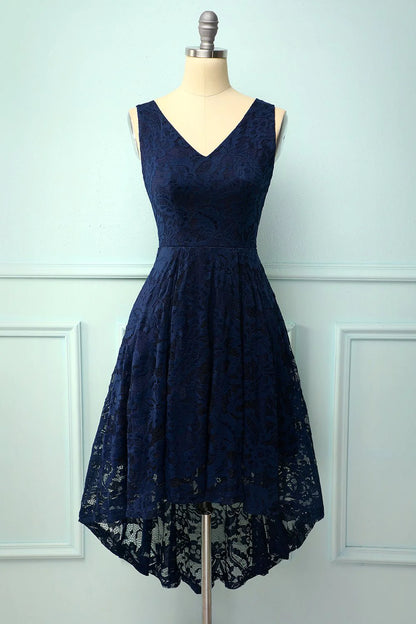 Lace White Asymmetrical Dress