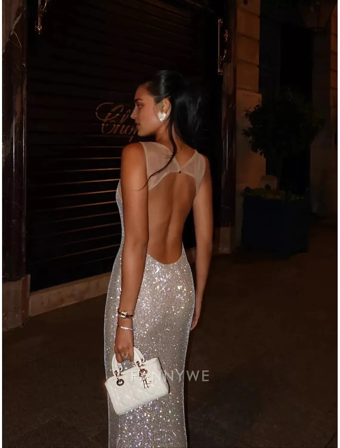 FannyWe Simple Mermaid / Trumpet Prom Dresses Vintage Dress Formal Prom Floor Length Sleeveless Square Neck Sequined with Glitter Sequin