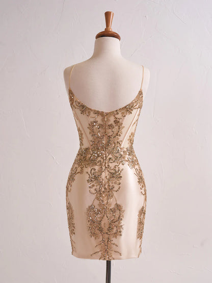 Sheath Corset Sequined Ball Gown Homecoming Dresses
