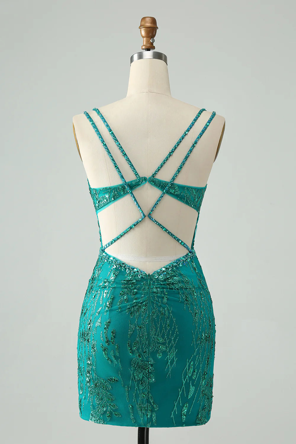 Sparkly Bodycon Corset Short Homecoming Dress with Sequins