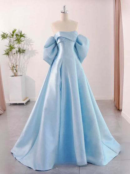 A-Linie Herzausschnitt Satin Langes Ballkleid