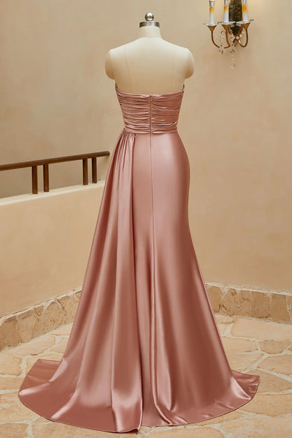 Vestidos de fiesta de satén con escote corazón y corte sirena