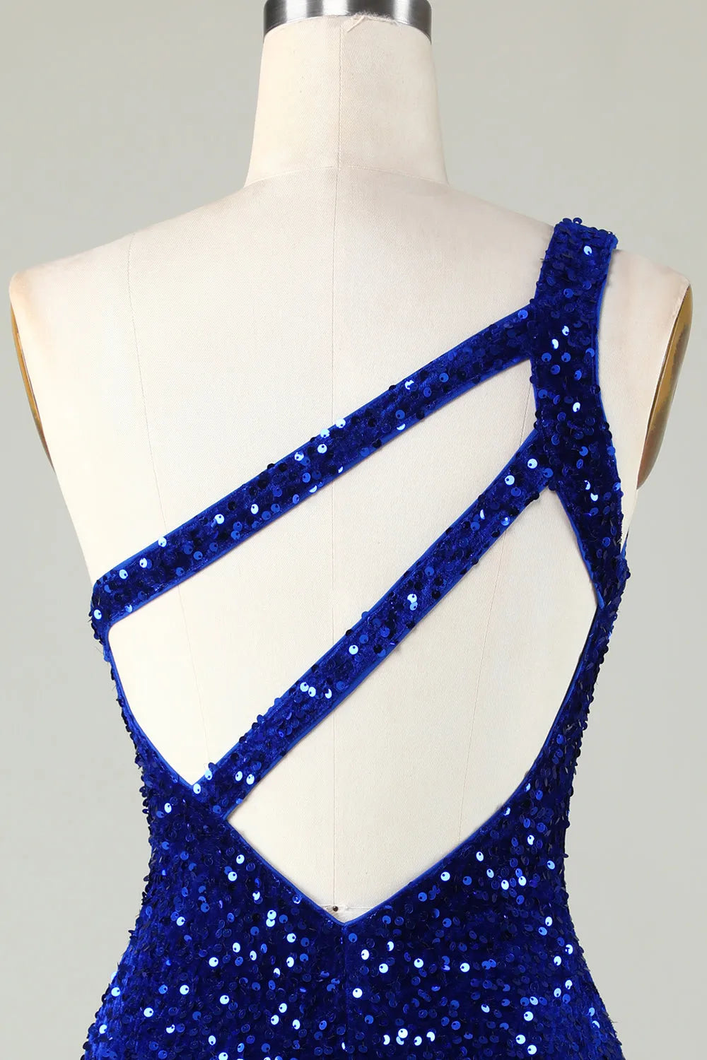 Glitter One Shoulder Sequin Homecoming Dress