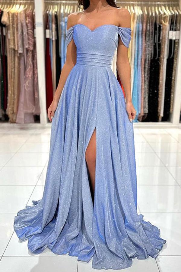 Off the Shoulder Long Prom Dresses