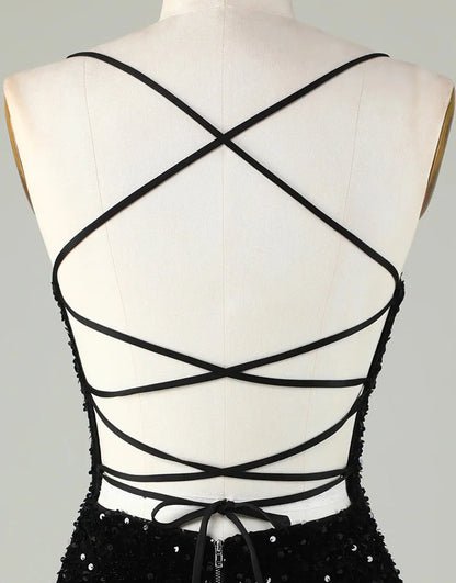 Spaghetti straps Corset Back Short-Mini Homecoming Dress