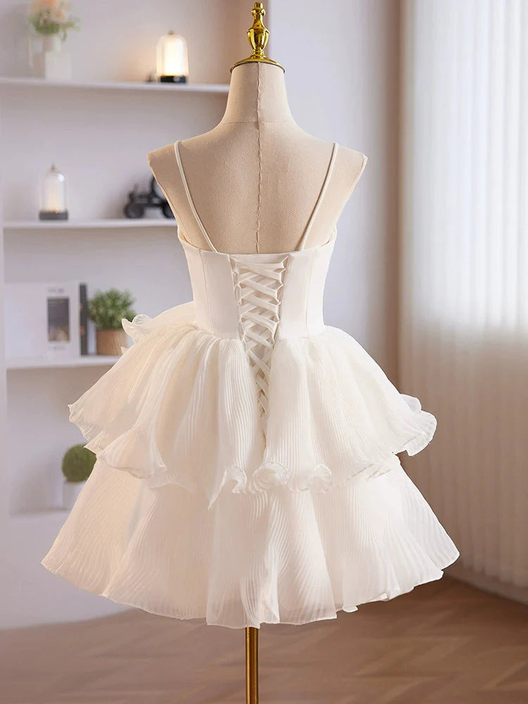 Sweetheart Neck Organza Short Prom Dress