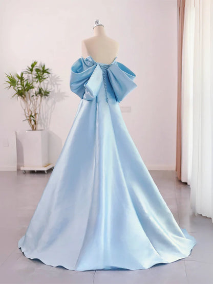 A-Linie Herzausschnitt Satin Langes Ballkleid