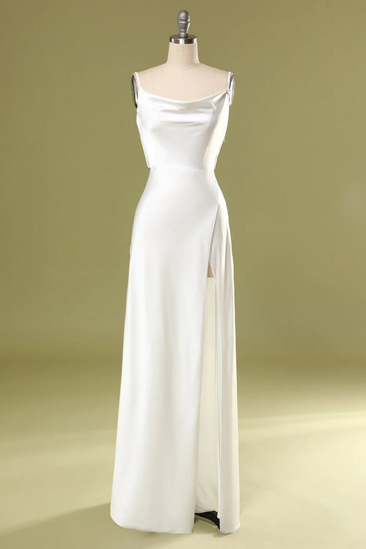 Langes weißes Meerjungfrauen-Ballkleid