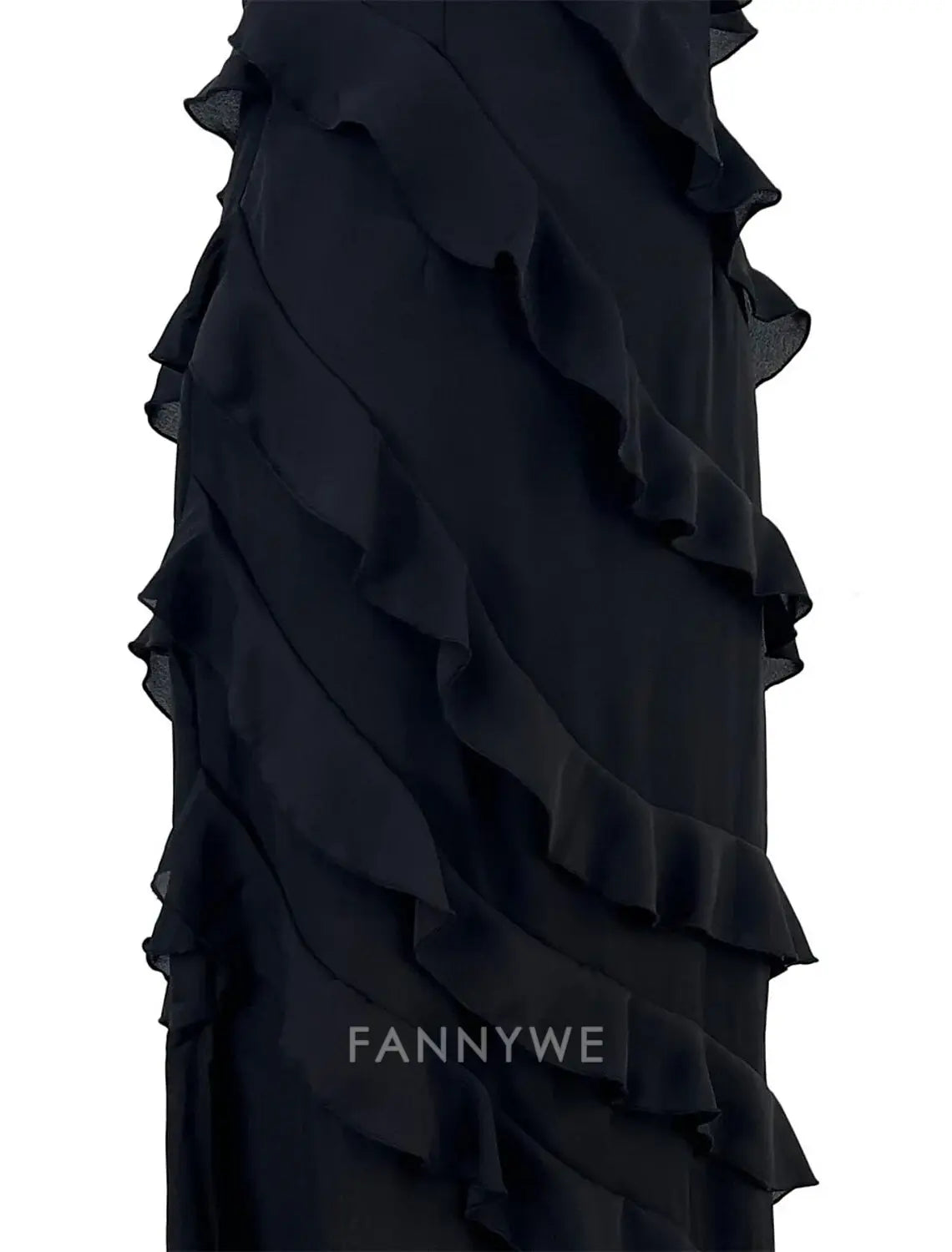 FannyWe Simple Women's Black Dress Prom Dress Party Dress Ruffle Split Spaghetti Strap Sleeveless Wedding Guest Vacation Black Red Summer Spring