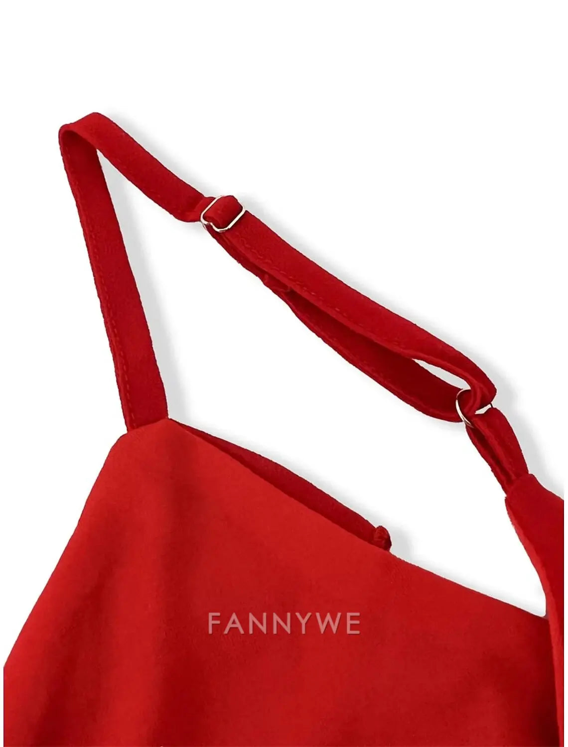 FannyWe Simple Women's Black Dress Prom Dress Party Dress Ruffle Split Spaghetti Strap Sleeveless Wedding Guest Vacation Black Red Summer Spring