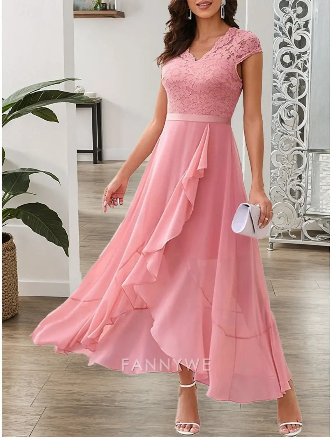 FannyWe Simple Women's Graduation Dress Maxi Dress Solid Color Prom Dress A Line Dress Fit And Flare Dress Elegant Formal Semi Wedding Guest Engagement Cocktail Party Graphic Sleeveless V Neck