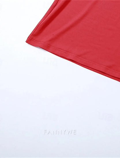 FannyWe Vestido largo sencillo para mujer Vestido maxi Vestido de fiesta Vestido casual Vestido de verano Elegante Moda Fiesta al aire libre Vacaciones Corte regular Liso Sin mangas Tirantes Negro Rosa Rojo Verano Primavera