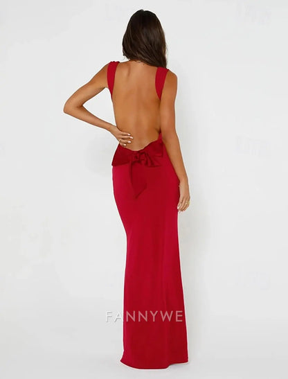 FannyWe Vestido largo sencillo para mujer Vestido maxi Vestido de fiesta Vestido casual Vestido de verano Elegante Moda Fiesta al aire libre Vacaciones Corte regular Liso Sin mangas Tirantes Negro Rosa Rojo Verano Primavera