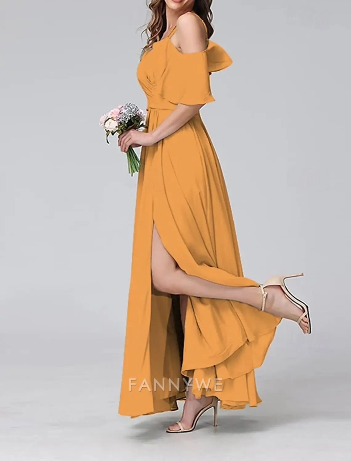 FannyWe Simple Women's Long Dress Maxi Dress Prom Dress Party Dress Cocktail Dress Fashion Party Special Occasion Date Regular Fit Plain Short Sleeve V Neck Yellow Light Green Blue Green Summer