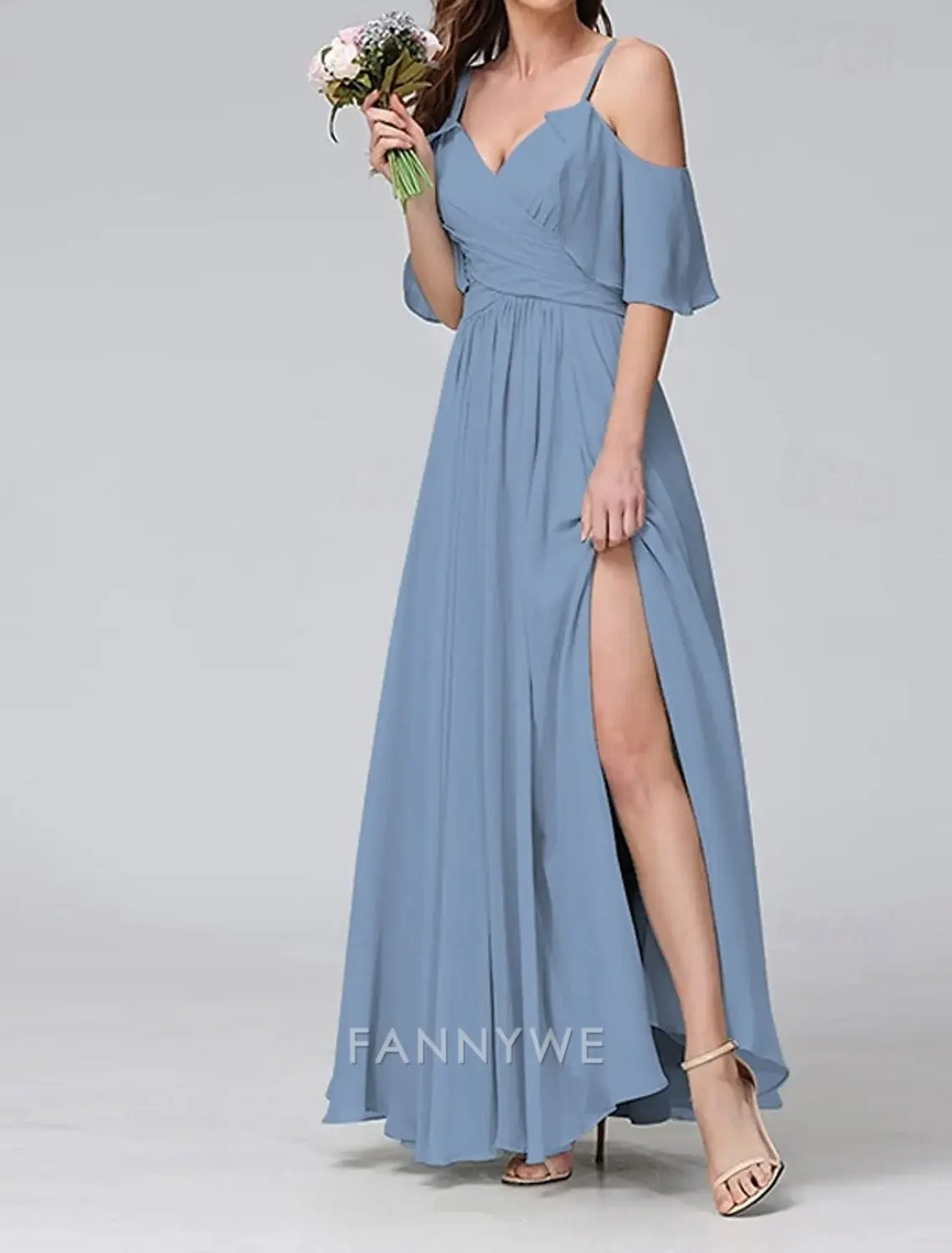 FannyWe Simple Women's Long Dress Maxi Dress Prom Dress Party Dress Cocktail Dress Fashion Party Special Occasion Date Regular Fit Plain Short Sleeve V Neck Yellow Light Green Blue Green Summer
