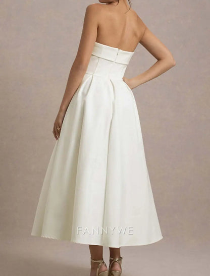 FannyWe Vestido Midi Sencillo para Mujer Vestido Blanco Vestido de Graduación Vestido de Fiesta Vestido de Fiesta Moda Boda Fiesta Noche Fiesta Regular Fit Liso Sin Mangas Sin Tirantes Negro Blanco Amarillo Rosa Verano 