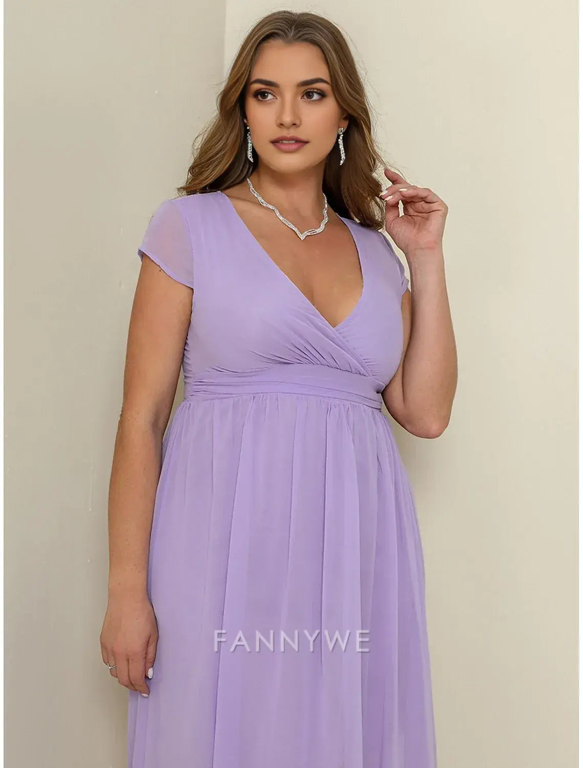 FannyWe Simple Women's Plus Size Prom Dress Party Dress Ruched V Neck Short Sleeve Vacation Black White Summer Spring