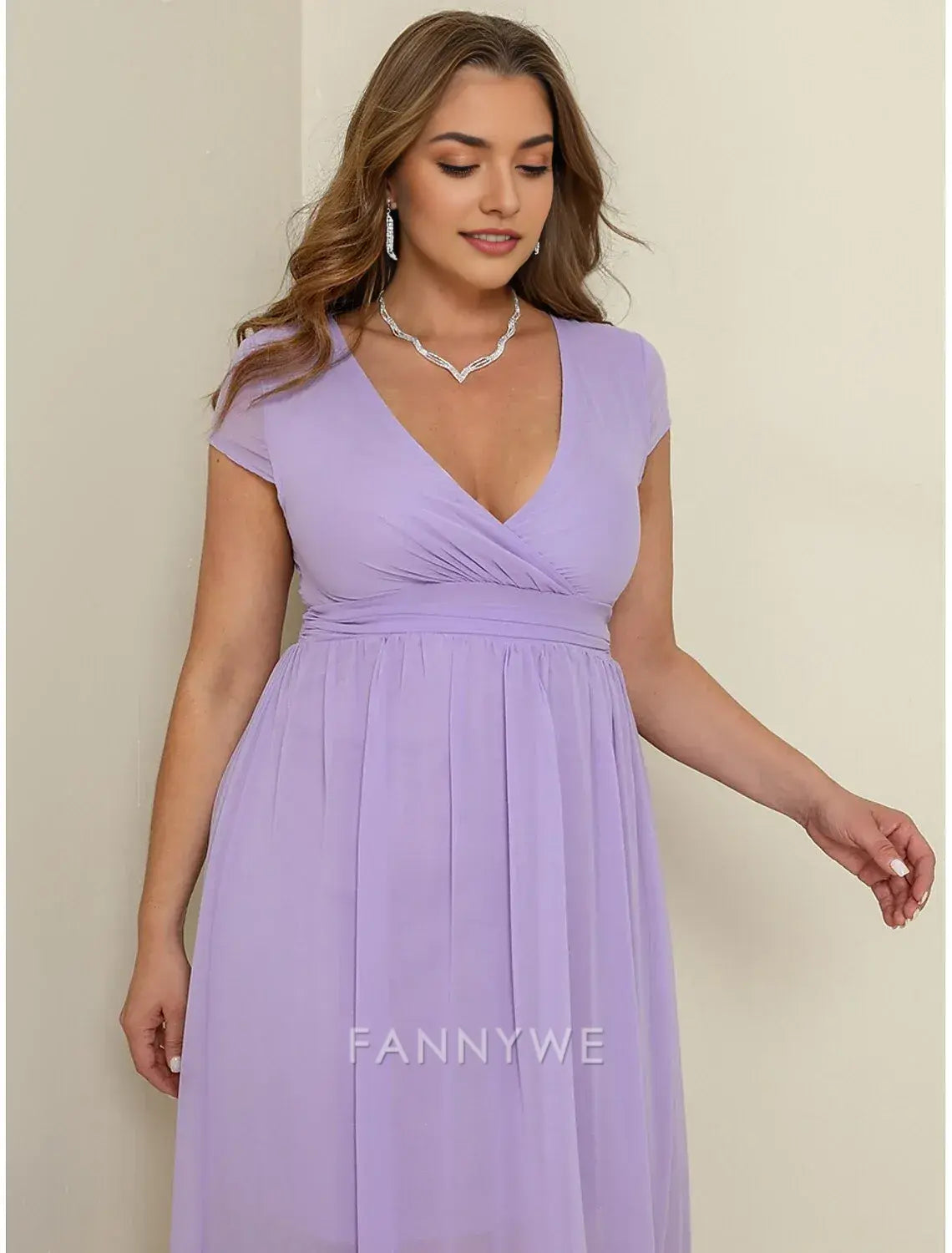 FannyWe Simple Women's Plus Size Prom Dress Party Dress Ruched V Neck Short Sleeve Vacation Black White Summer Spring