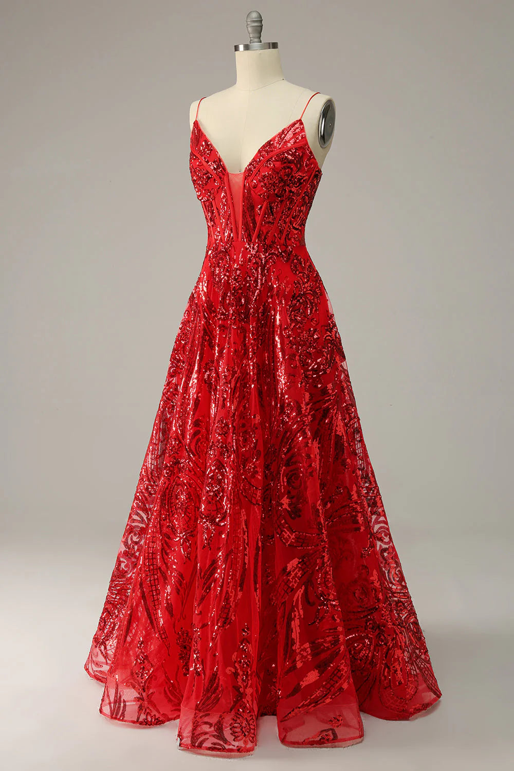 Vestido de fiesta burdeos de talla grande con tirantes finos y espalda cruzada