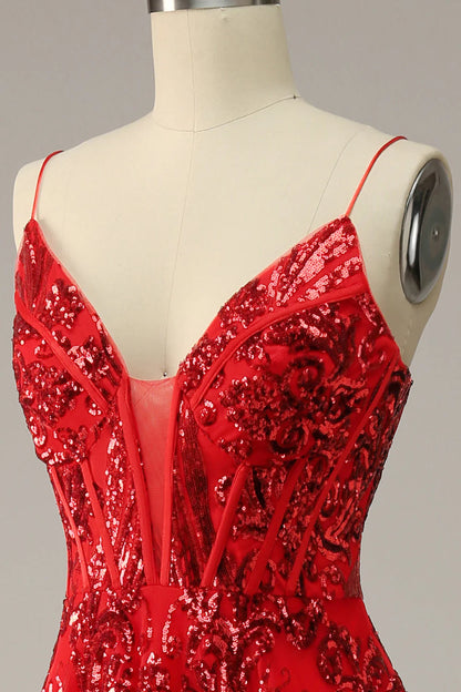 A Line Spaghetti Straps Burgundy Plus Size Prom Dress with Criss Cross Back