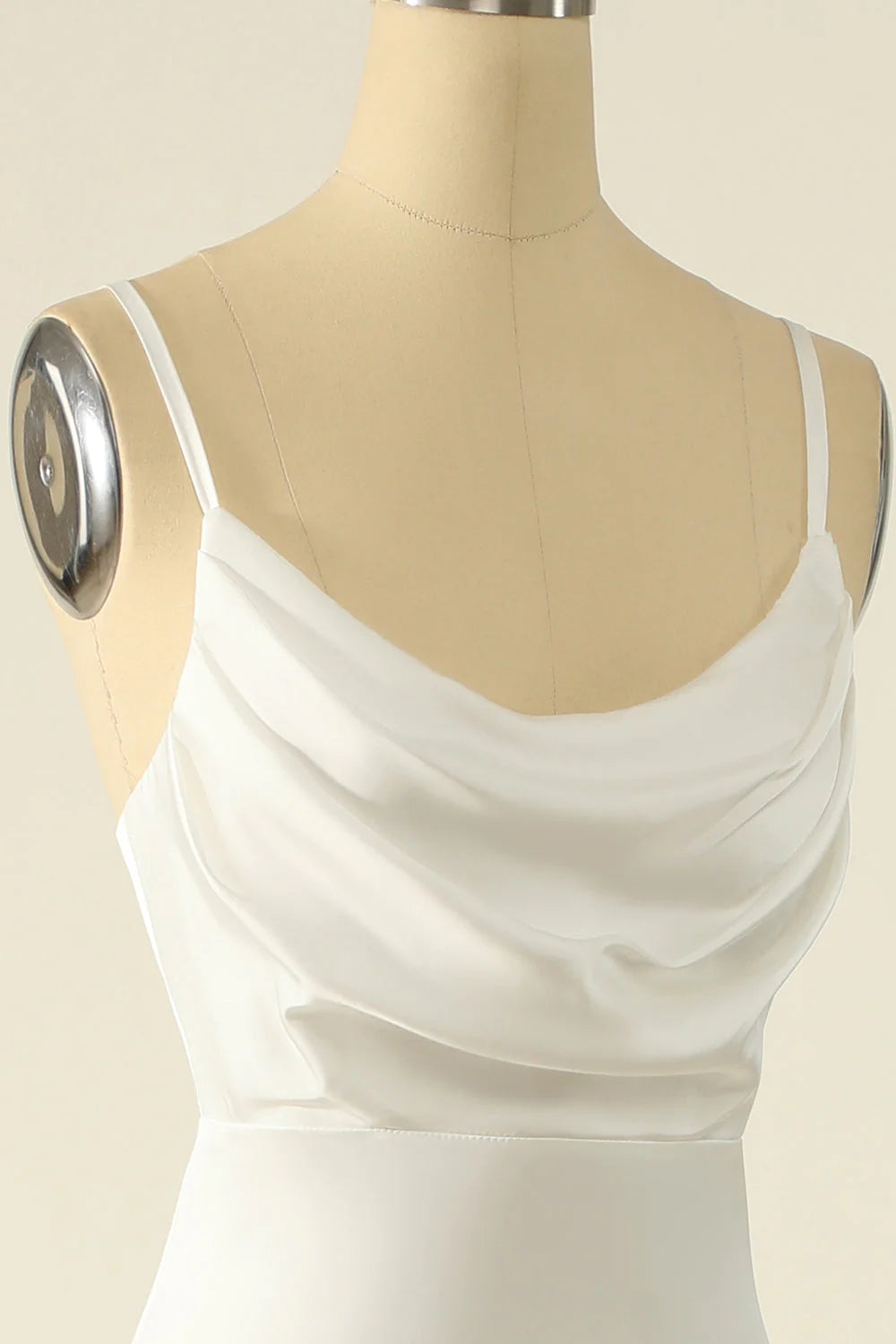 Ivory Satin Simple Wedding Dress