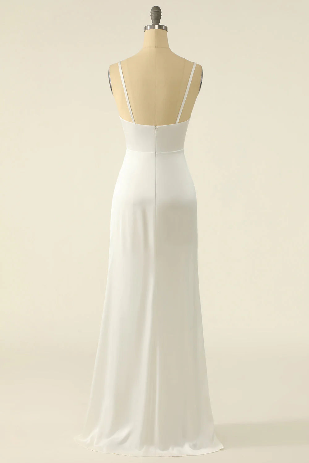 Ivory Satin Simple Wedding Dress
