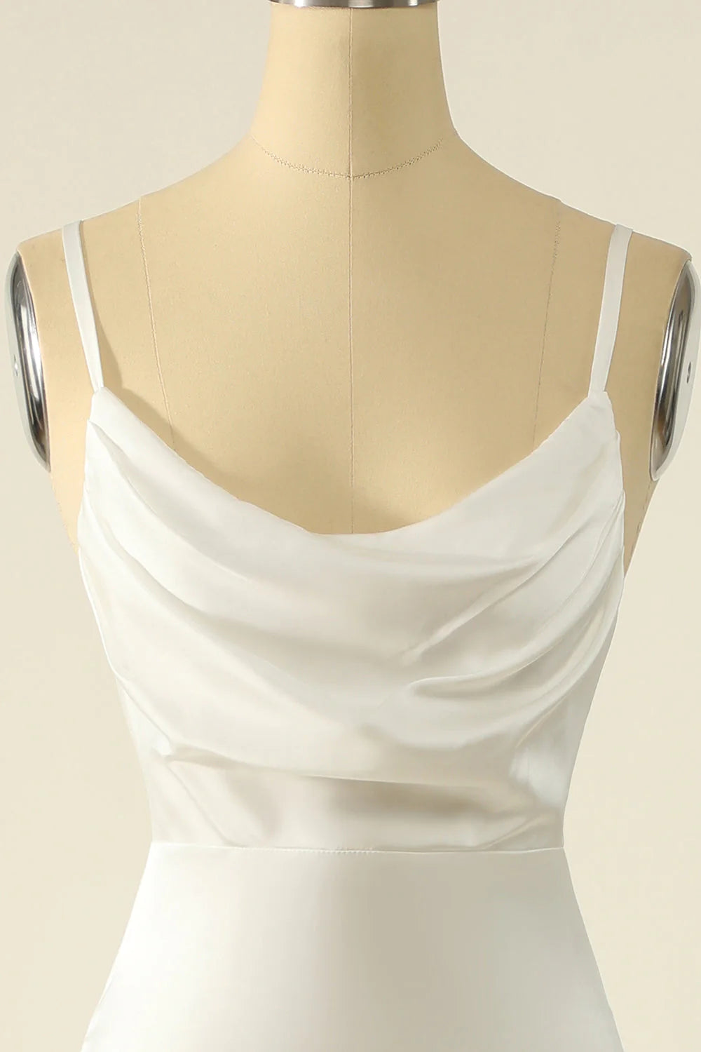 Ivory Satin Simple Wedding Dress