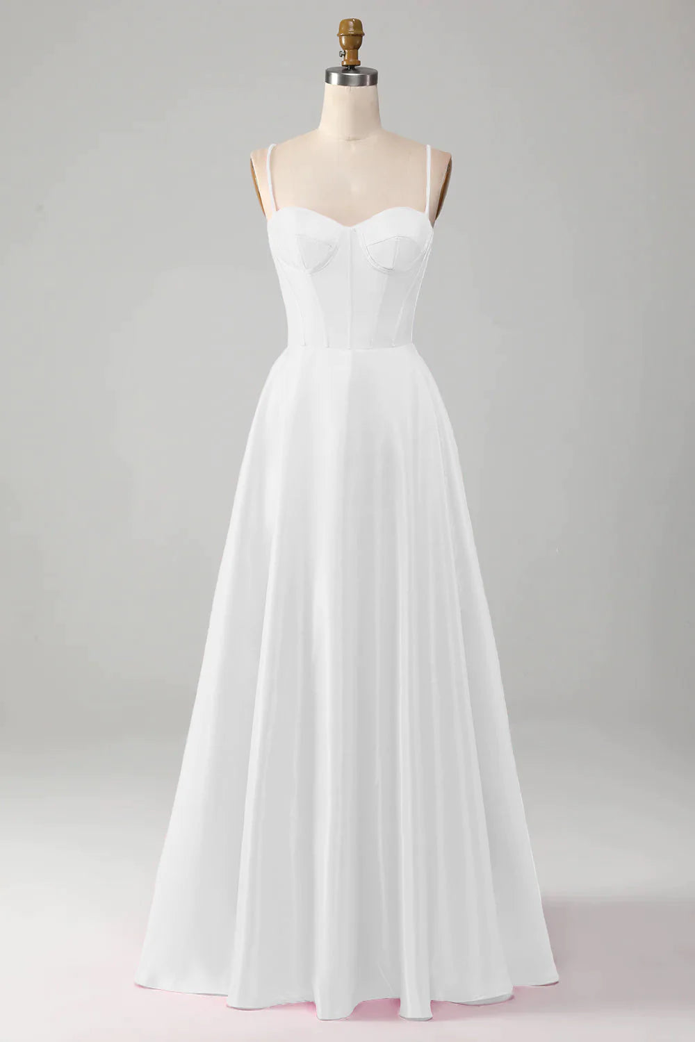 Einfaches weißes Korsett, kleines weißes Kleid