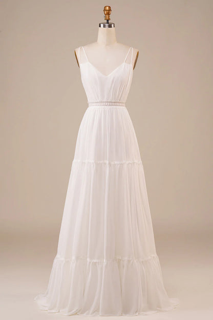 Vestido de novia largo sencillo de corte A