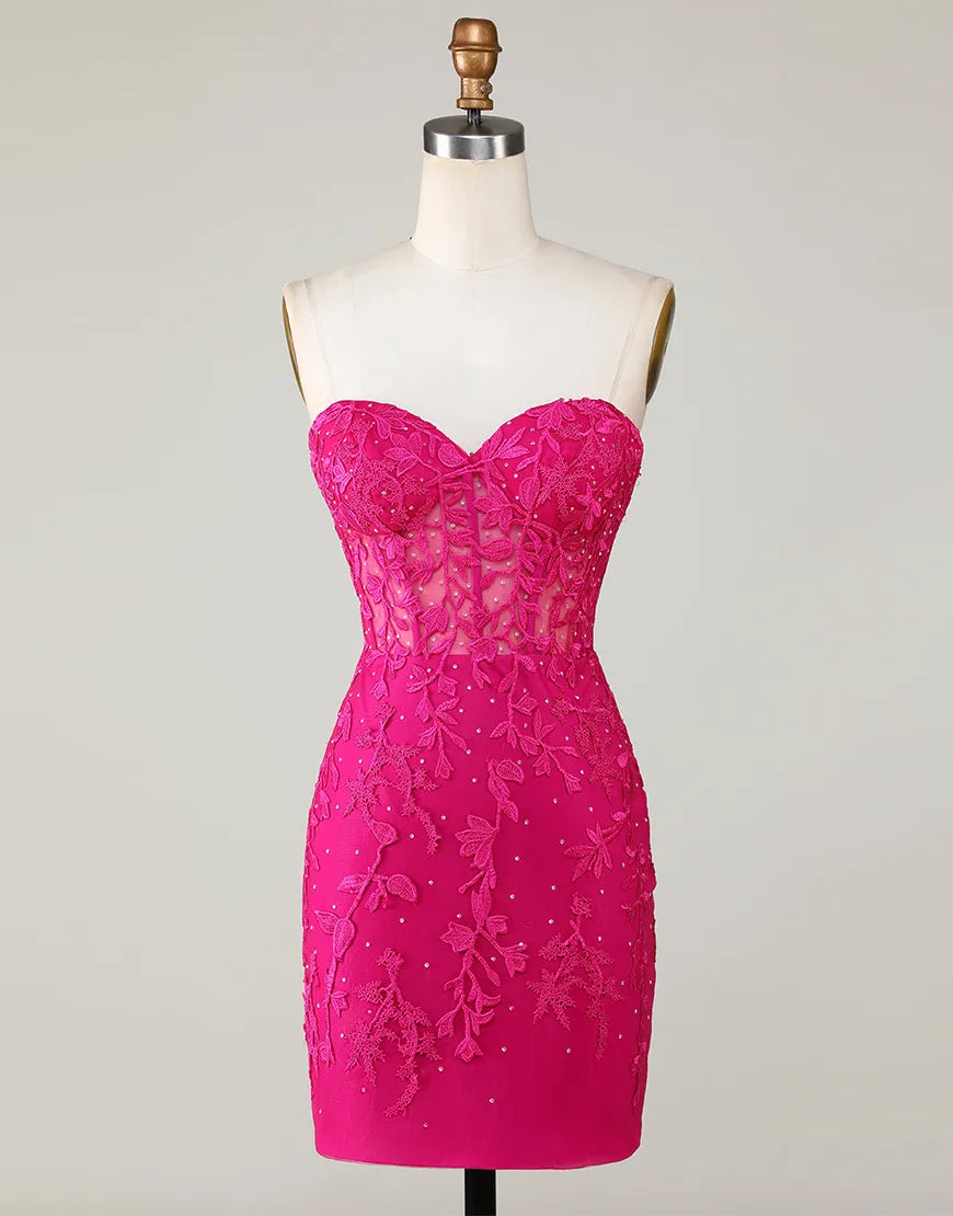 Strapless Corset Back Homecoming Dress