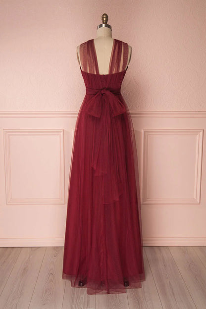 Tulle sweetheart long prom dress