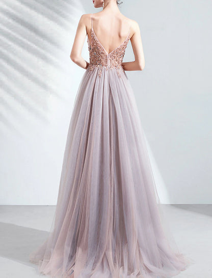 Vestido rosa de novia para brindis de boda, cena, reunión anual, cabestrillo, hilo ligero, pasarela, abertura alta, vestido de noche para boda.