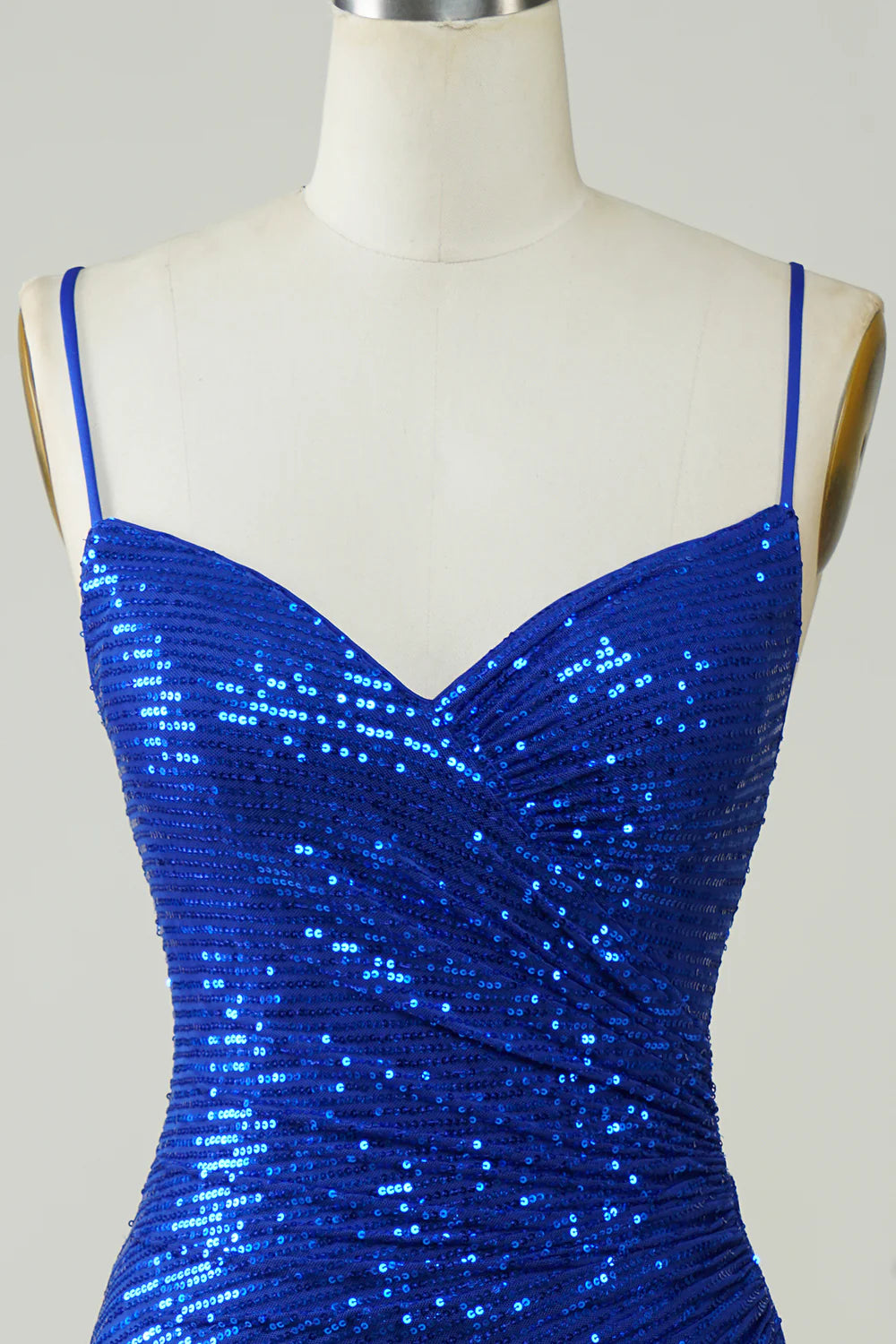 Sparkly Bodycon Spaghetti Straps Sequins Short Homecoming Dress