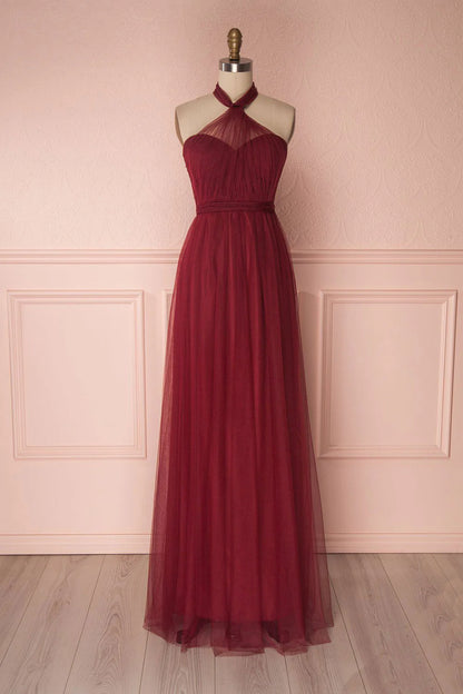 Tulle sweetheart long prom dress